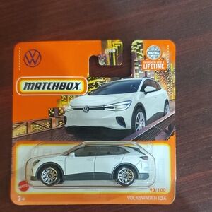 Silver and White Match Volkswagen ID.4 Die-Cast Toy Car